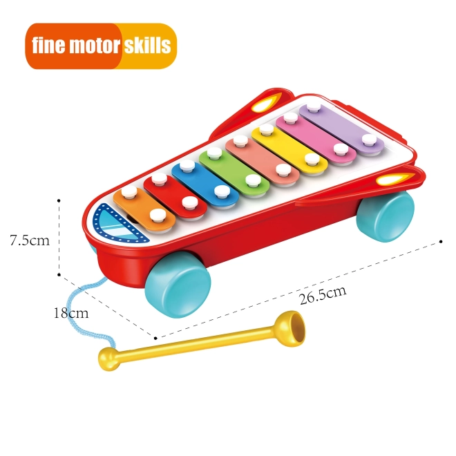 WOOPIE Jouet Xylophone Fusée Cosmique Rouge 18m+