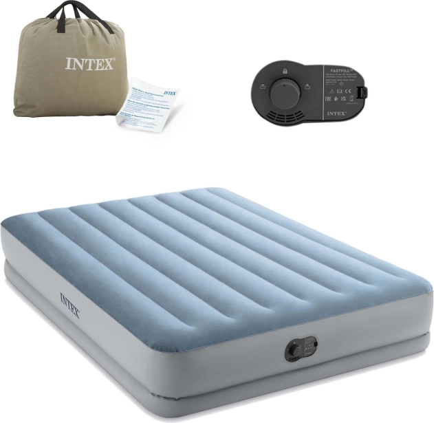 Lit gonflable double INTEX 203 × 152 × 36 cm avec pompe électrique intégrée