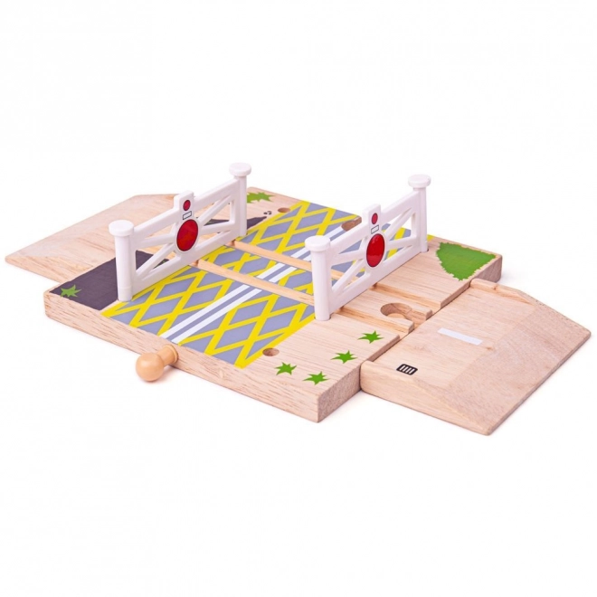 Passage à niveau en bois Bigjigs Rail avec barrières
