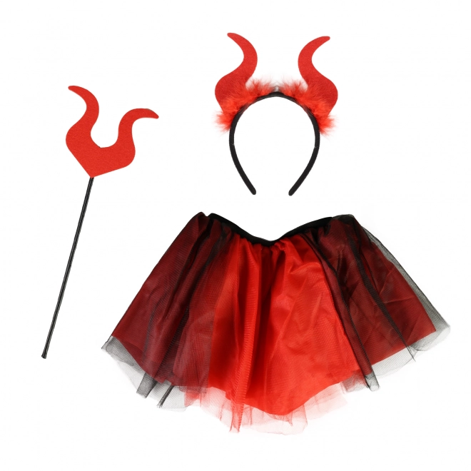 Costume de diablesse pour enfants avec jupe tutu et accessoires