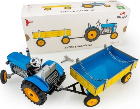 Tracteur en tôle ZETOR avec plateau à ressort à clé 1:25