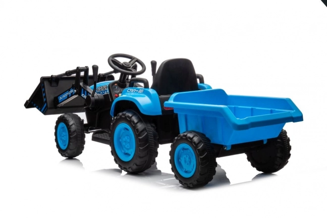 Tracteur électrique pour enfants avec benne bleu