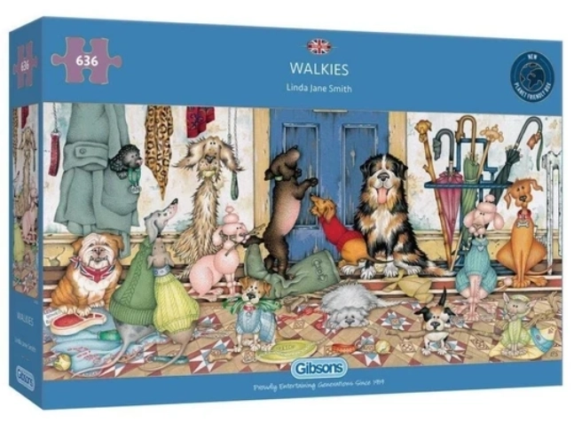 GIBSONS Puzzle panoramique Promenade des chiens 636 pièces