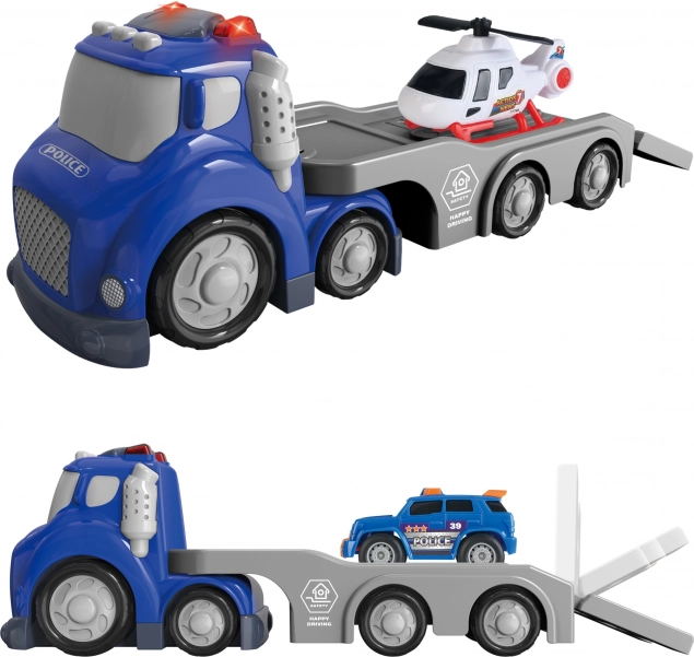 Woopie Remorque de Police Bleue City Truck avec Effets Sonores et Lumineux