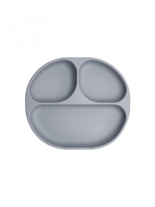 Set de vaisselle en silicone pour enfants MoMi AMI gris
