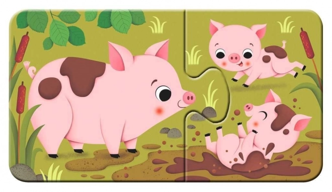 RAVENSBURGER Mon premier puzzle – animaux et leurs petits, 9×2 pièces