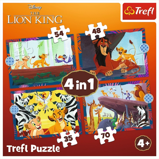 Puzzle TREFL Le Roi Lion Courageux 4 en 1 (35,48,54,70 pièces)