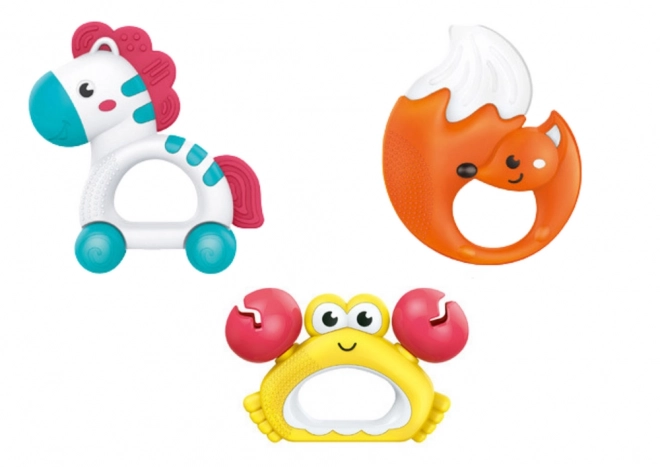 Set de jouets pour enfants Hochets Zèbre Crabe Renard 3 pièces