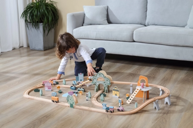 Viga PolarB Circuit de train en bois 90 pcs