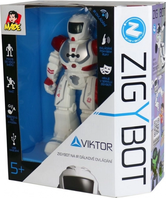 Robot interactif Viktor 27 cm, 21 fonctions, rouge