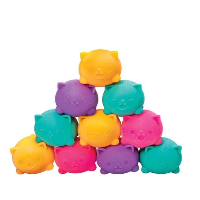 Lot de 3 chats aux couleurs vives