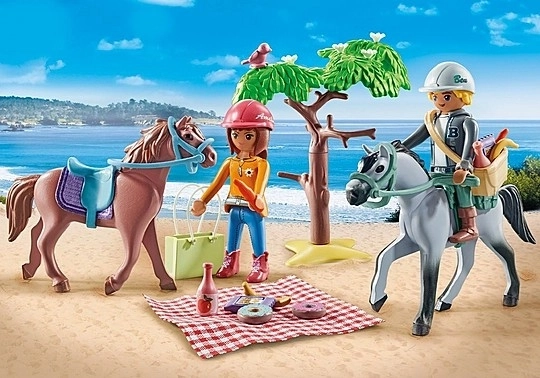 Figurines équestres ensemble 71470 Excursion à cheval sur la plage avec Amélie et Ben