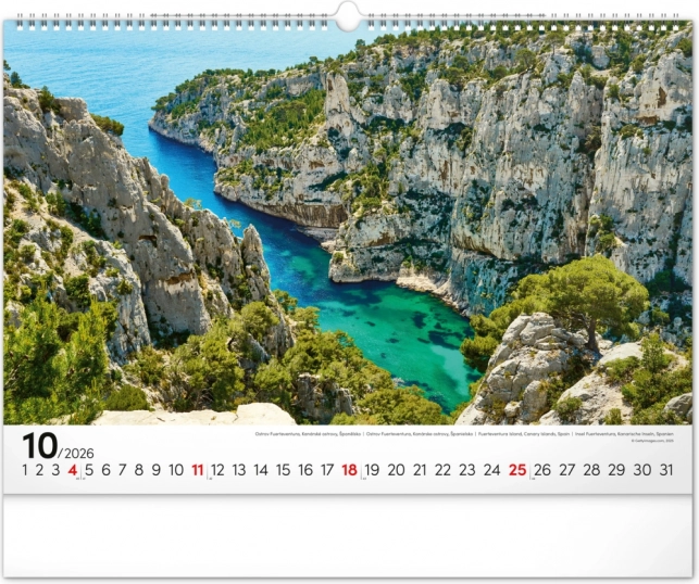 Calendrier mural Mer 2026