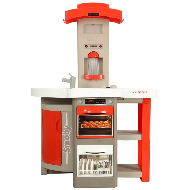Cuisine électronique pour enfants en plastique rouge pliable avec son + accessoires