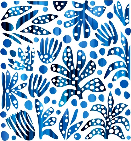 Transferts thermocollants - Feuilles Bleues