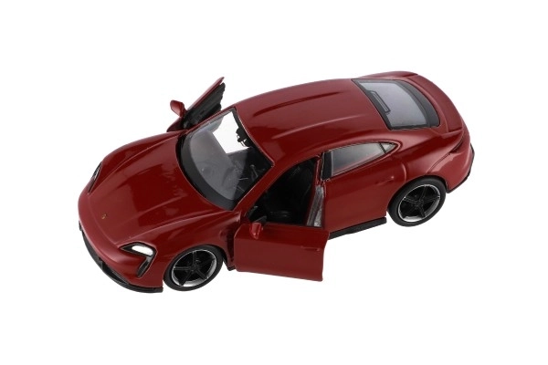 Auto Welly Porsche Taycan Turbo S métal/plastique 12cm 4 couleurs à rétrofriction 12pcs en boîte
