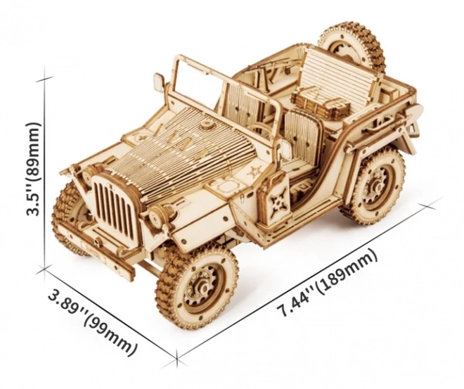 Jeep militaire - Puzzle en bois 3D