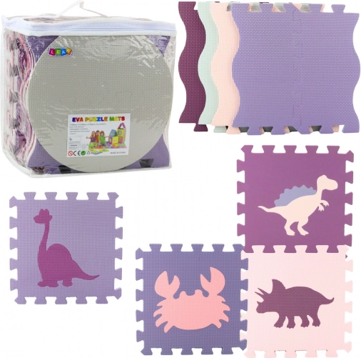 Tapis puzzle éducatif en mousse souple Rose Violet 25 pièces