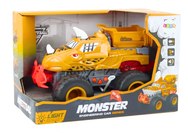 Voiture tout-terrain dinosaure avec entraînement à friction orange