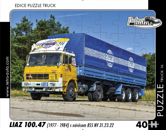 Puzzle voitures rétro Camion Liaz avec remorque BSS 40 pièces