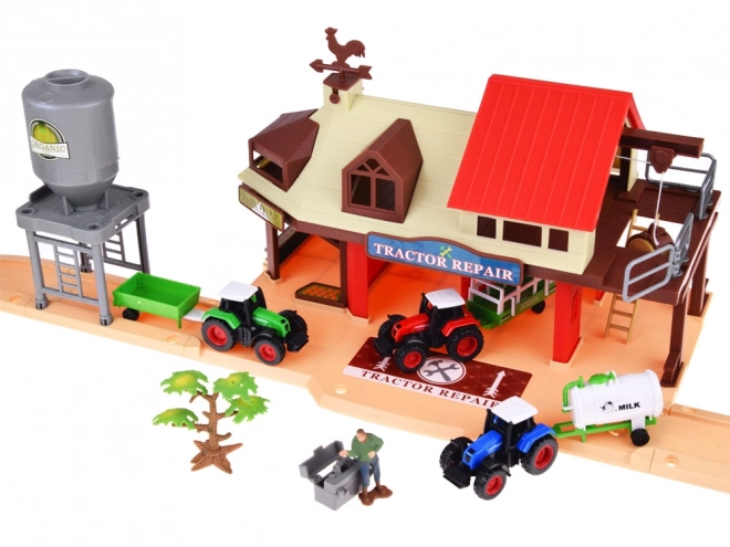 Mega grande ferme avec tracteurs et animaux