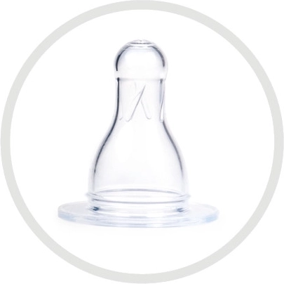 Tétine en silicone à débit lent