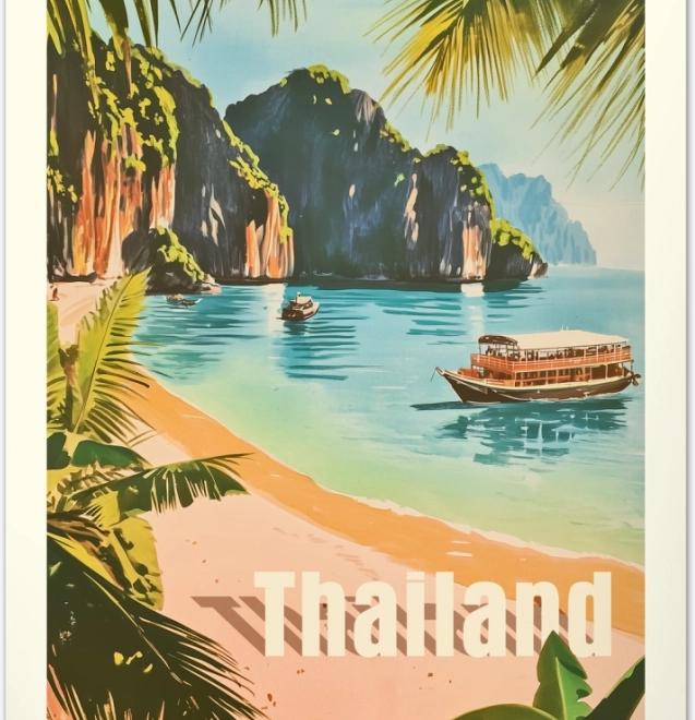 Calendrier mural Vintage affiches Paradis tropicaux 2026