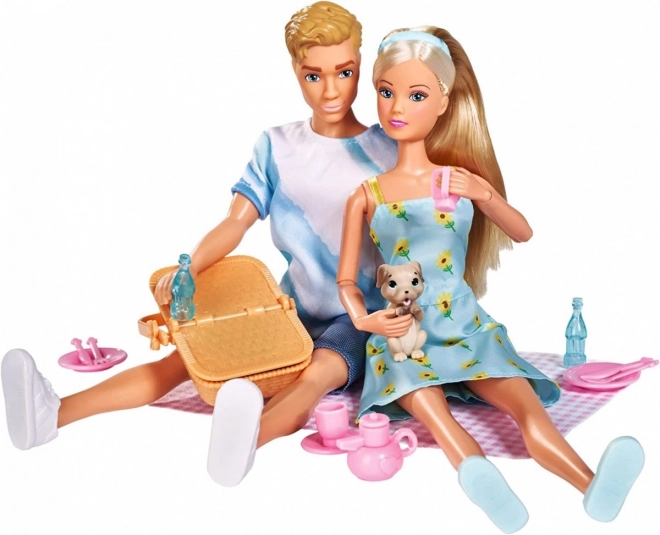 Poupées Steffi et Kevin en pique-nique