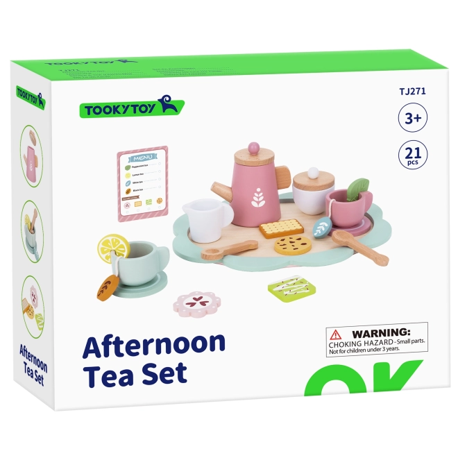 Ensemble de jouets en bois pour le thé pour enfants