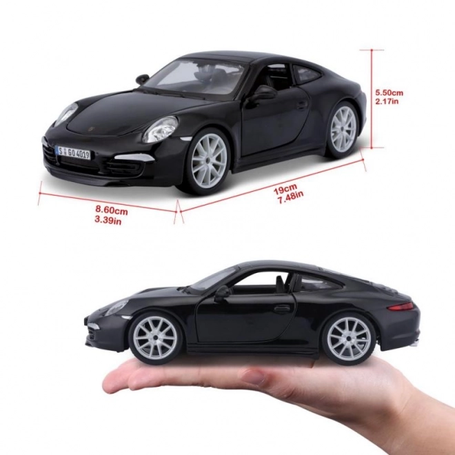 Modèle de voiture Porsche 911 Carrera S noir