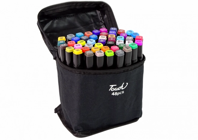 Ensemble de 48 marqueurs Touch sac à main Marqueurs à alcool
