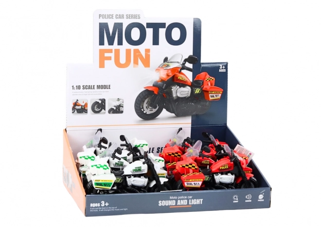 Moto de Police 1:10 Lumières Sons Blanc Rouge