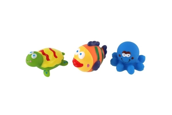 Animaux en caoutchouc pour le bain avec filet - 6 pièces