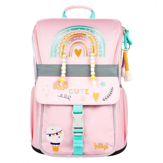BAAGL 3 SET Zippy Duha rose : cartable, trousse, sac