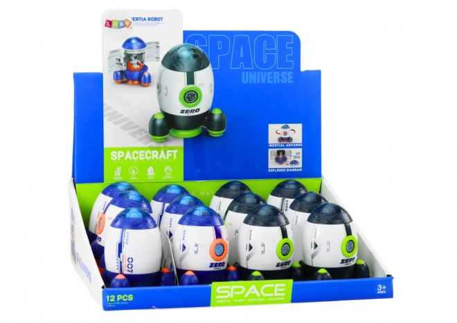 Petite fusée spatiale avec figurine et véhicule