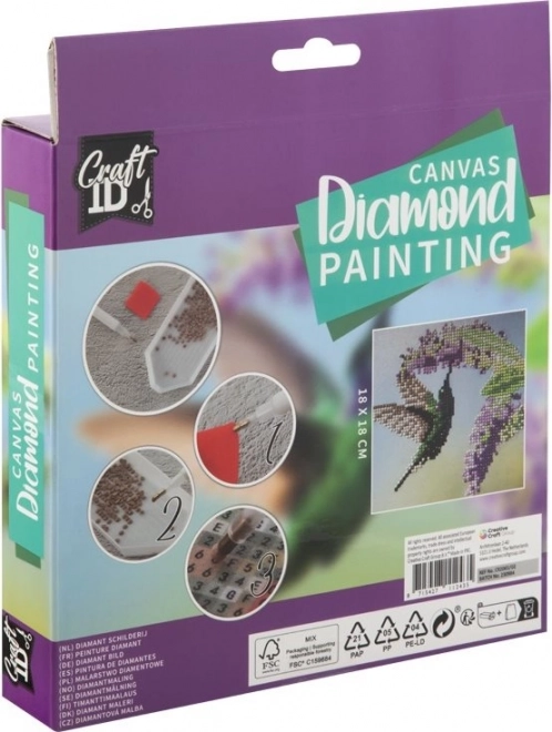 Peinture de diamant sur cadre Colibri 18x18 cm
