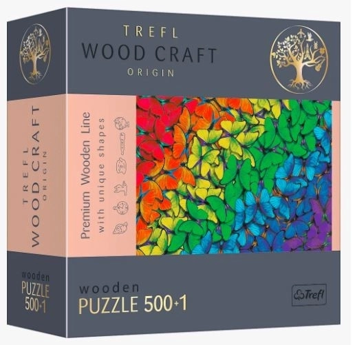 Puzzle en bois Trefl Wood Craft Papillons arc-en-ciel 501 pièces
