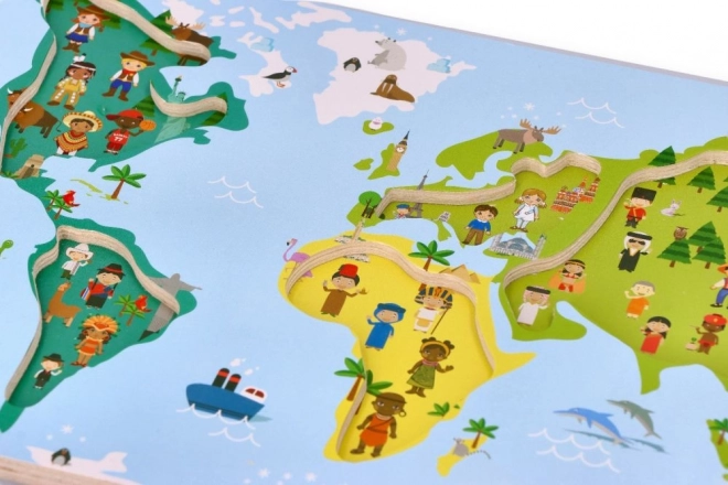 Puzzle avec poignées carte du monde