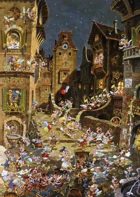 Puzzle 1000 pièces - Ville romantique, nuit
