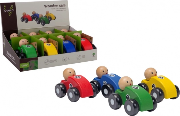 Petites voitures de course en bois – 4 couleurs