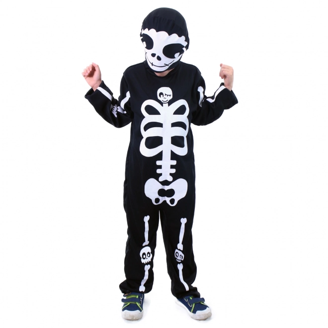 Costume d'enfant squelette avec chapeau (M)