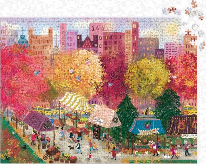 Puzzle Automne au marché de la ville 1000 pièces Galison