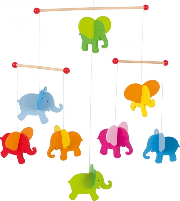 GOKI Mobile en bois Éléphants suspendus