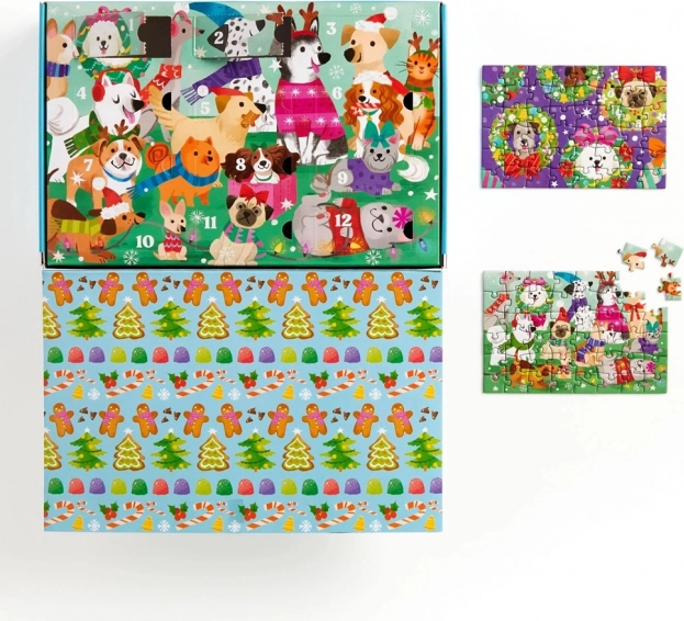 Puzzle de compte à rebours avant Noël Ensemble de 12 pcs