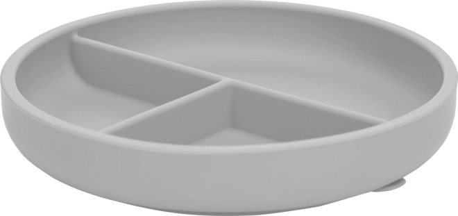 Assiette en silicone grise