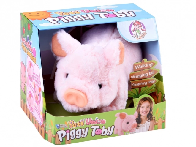 Petit cochon en peluche interactif