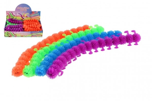 Chenille en silicone antistress à presser 24cm avec possibilité de 4 couleurs
