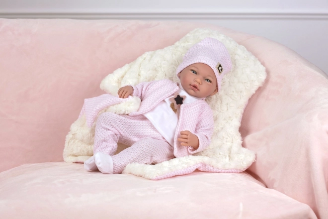 Guca 10219 LUCIA - poupée réaliste bébé avec sons et corps en tissu doux - 46 cm