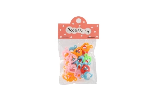 Perles en plastique cœur, lettres avec ficelle 2 types dans un sac 6,5x11x1cm