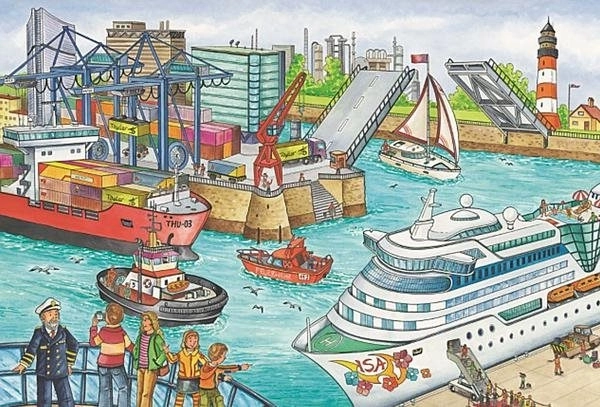Port animé et trafic maritime
